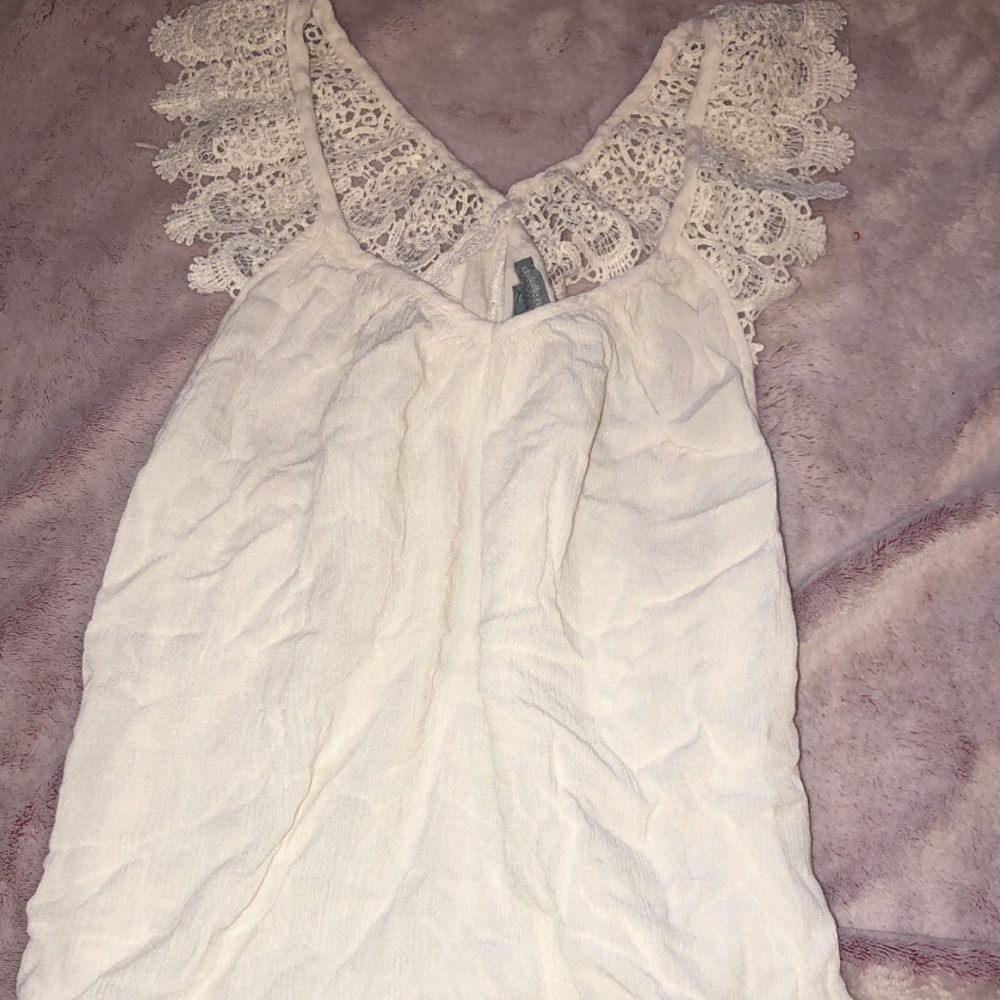 White lace straps tank top